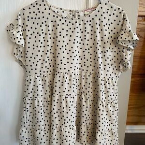 Andree by Unit Cream Ruffled Blouse with Peter Pan Collar
